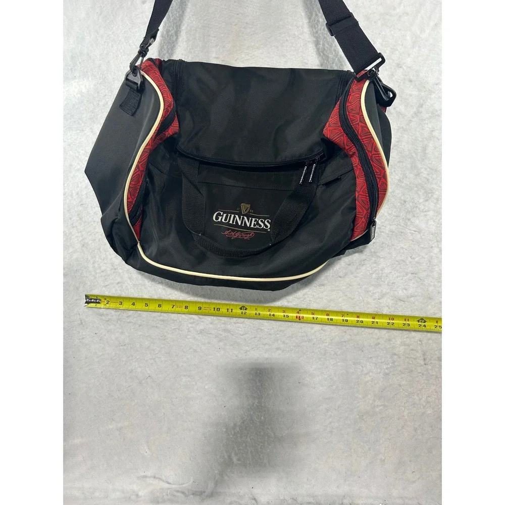 Guinness Official Duffel Bag Black Red Travel Gym Weekend Shoulder Bag 22in